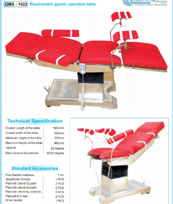 Unisearch Medicare Electro-matic Gyanic Operation Table